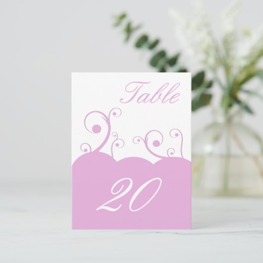 Briefkaart Whirls Table Number (Staand voorkant)