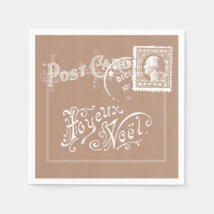  Briefkaart White op kraftkerst Servet