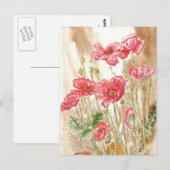 briefkaart "Wilde papavers" (Voorkant / Achterkant)