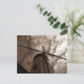 Briefkaart ~ Windmill Sails against Clouds ~ Sepia (Staand voorkant)