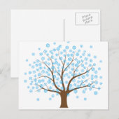 Briefkaart wintersneeuwvlokken (Voorkant / Achterkant)