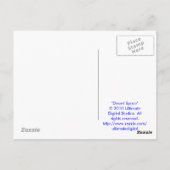 Briefkaart woestijnruimte (Achterkant)