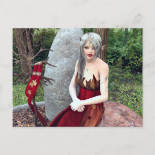 Briefkaart Woodland Princess Fantasy