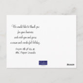 Briefkaart zakelijke Thanksgiving (Achterkant)