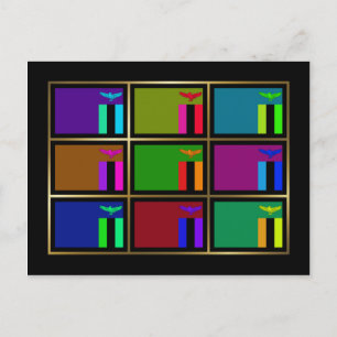 Briefkaart Zambia Multihue Flags