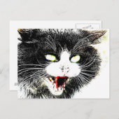Briefkaart Zombie Cat (Voorkant / Achterkant)