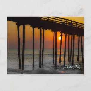 Briefkaart - Zonneopje bij de Pier, Avon, NC