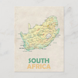 Briefkaart Zuid-Afrika-kaart