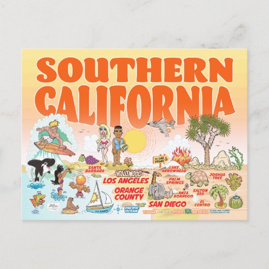 Briefkaart Zuid-Californië (Voorkant)