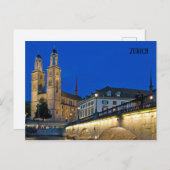 Briefkaart Zurich Blue Hour (Voorkant / Achterkant)