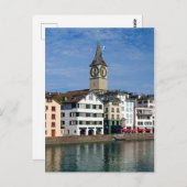 Briefkaart Zurich Clock Tower (Voorkant / Achterkant)