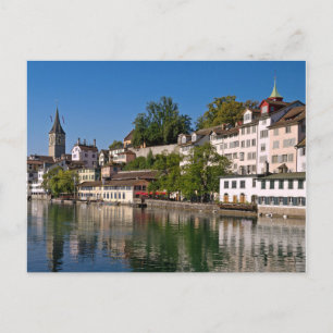 Briefkaart Zurich River Uitzicht