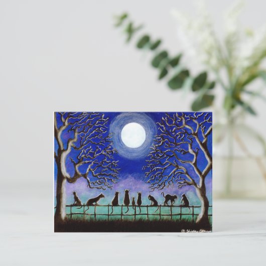 Briefkaart, zwart, katten, landschap, dagelijks, H Briefkaart (Staand voorkant)