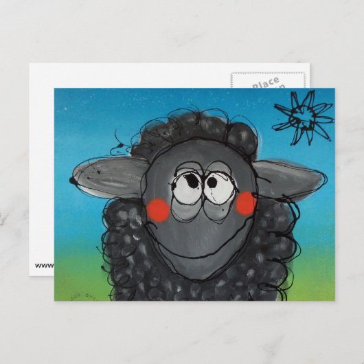 briefkaart "zwarte schapen" (Voorkant / Achterkant)