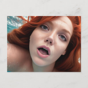 Briefkaart zwemvrouw