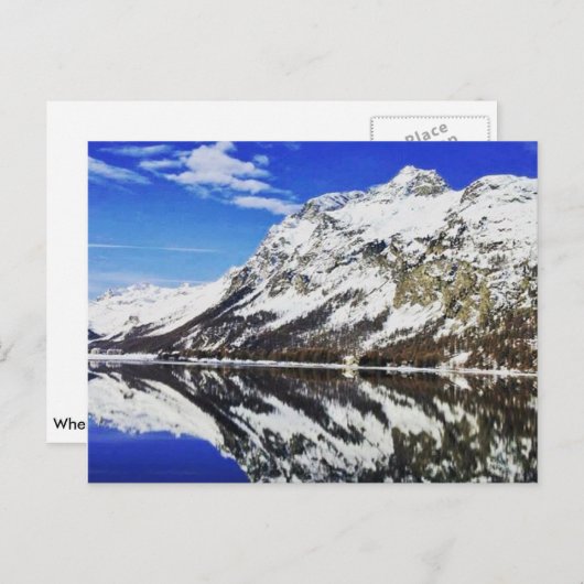 Briefkaart Zwitserse Alpen (Voorkant / Achterkant)