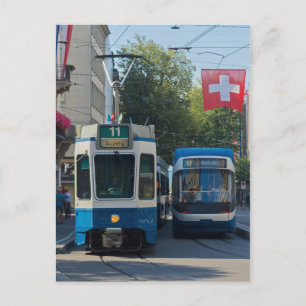 Briefkaart Zwitserse trams