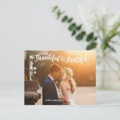 Briefkaarten bruiloft fotokaart Dank u kaart (Staand voorkant)