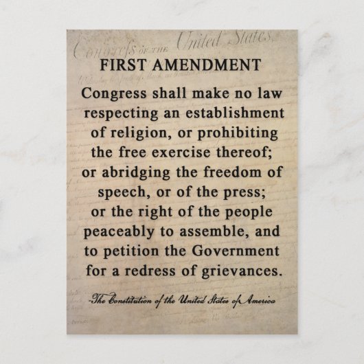 Briefkaarten eerste amendement (Voorkant)