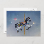 Briefkaarten - Grey Mare Carousel Horse (Voorkant / Achterkant)