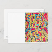 Briefkaarten met kleurrijke abstracte ontwerpen (Voorkant / Achterkant)