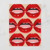 BRIEFKAARTEN MET TOOTH GIRL RED LIPS (Voorkant)