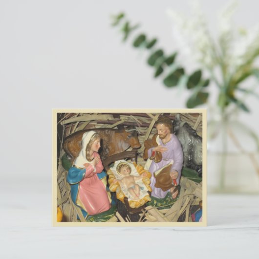 Briefkaarten  Nativiteitsbootscène kerstmis (Staand voorkant)
