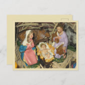 Briefkaarten  Nativiteitsbootscène kerstmis (Voorkant / Achterkant)