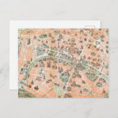  Briefkaarten op de kaart van Parijs (Voorkant / Achterkant)