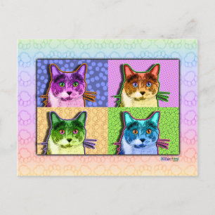 Briefkaarten - Pop Art Cat