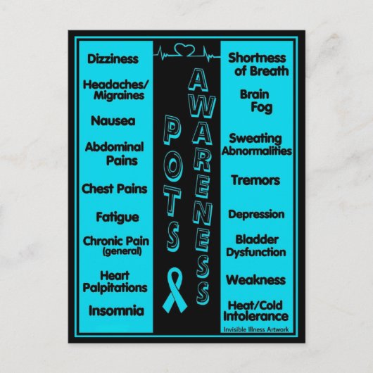 BRIEFKAARTEN... POTS - Symptomen Briefkaart (Voorkant)