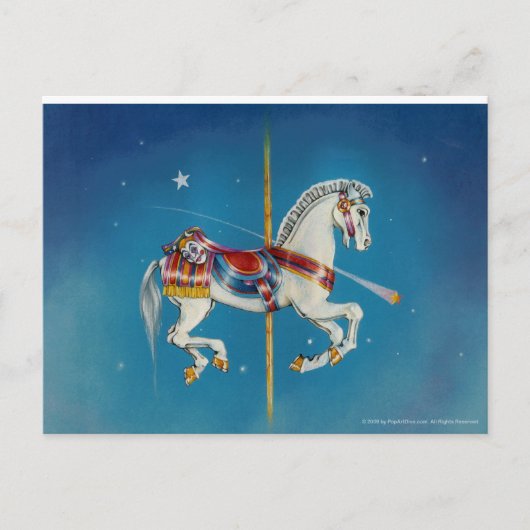 Briefkaarten - Rood, Wit & Blauw Carrouselpaard (Voorkant)