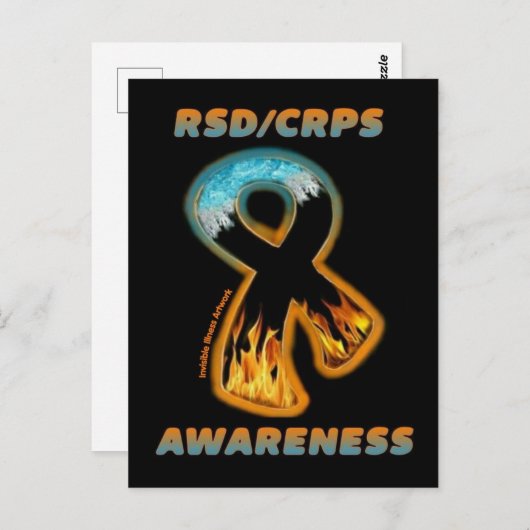 BRIEFKAARTEN...RSD / CRPS - Fire & Ice Lint Briefkaart (Voorkant / Achterkant)