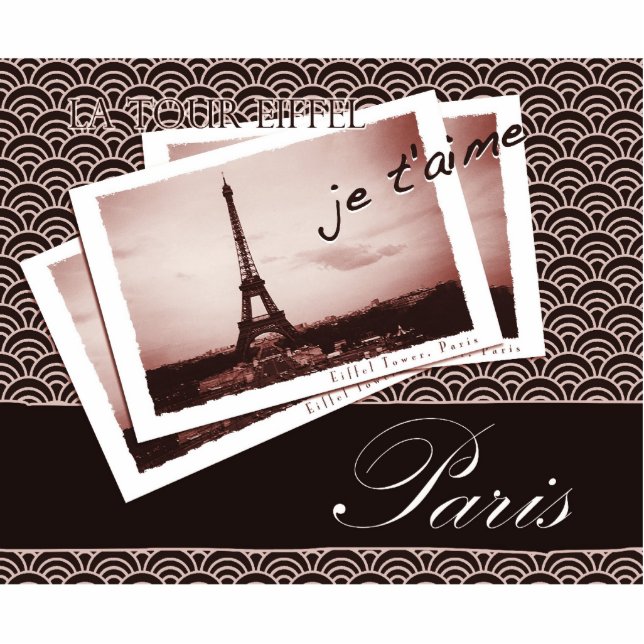 Briefkaarten uit Parijs Fotobeeldje Sleutelhanger (Voorkant)