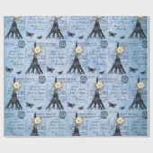 Briefkaarten van de Eiffeltoren op blauw Cadeaupapier (Vlak)