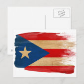 Briefkaarten van de vlag van Puerto Rico (Voorkant / Achterkant)