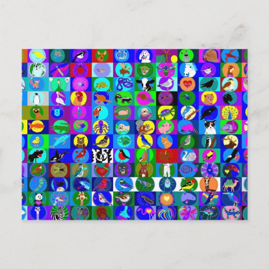 Briefkaarten van heilige dierenliedjes (Voorkant)