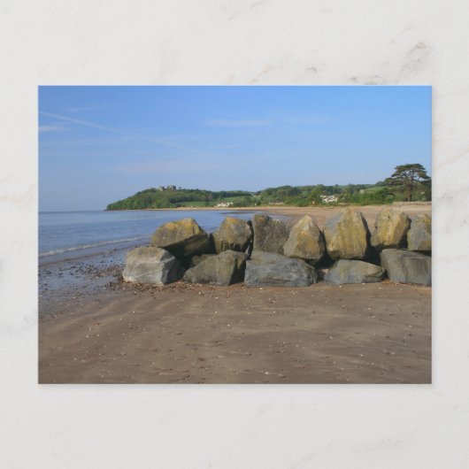 Briefkaarten van Llansteffan Castle en Beach (Voorkant)