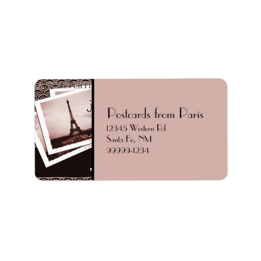 Briefkaarten van Paris Return Address Label (Voorkant)