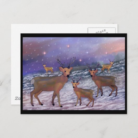 Briefkaarten van rendiersnuffel (Voorkant / Achterkant)