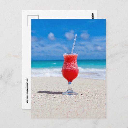 BRIEFKAARTEN VOOR DE DRINK VAN TROPISCH BEACH COCK (Voorkant / Achterkant)