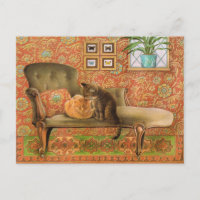 Briefkaarten voor het schilderen van katten