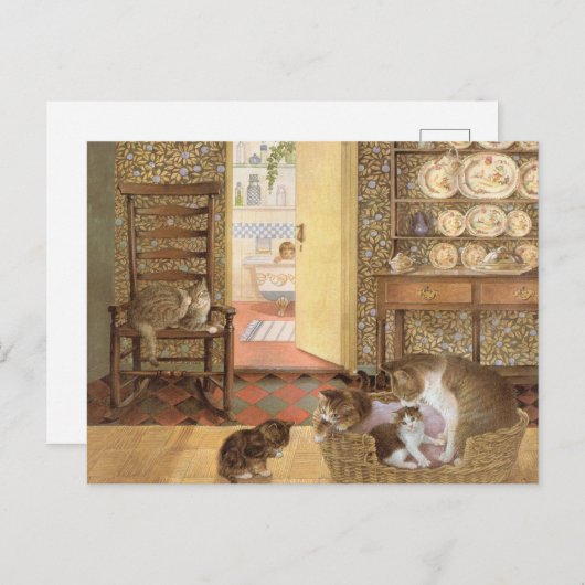 Briefkaarten voor het schilderen van katten  (Voorkant / Achterkant)