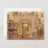 Briefkaarten voor het schilderen van katten  (Voorkant / Achterkant)