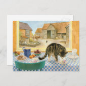 Briefkaarten voor het schilderen van katten  (Voorkant / Achterkant)