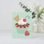 Briefkaarten voor kersen en voor de vervaardiging (Staand voorkant)