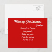Briefkaarten voor kerst met grootmoeder (Voorkant / Achterkant)