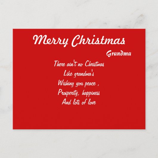 Briefkaarten voor kerst met grootmoeder (Voorkant)