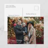 briefkaarten voor kerstfoto's met Prettige feestda (Voorkant / Achterkant)