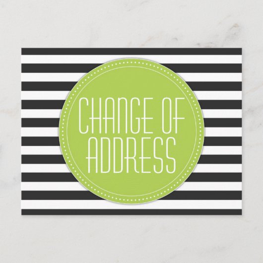 Briefkaarten voor moderne gestreepte adreswijzigin (Voorkant)